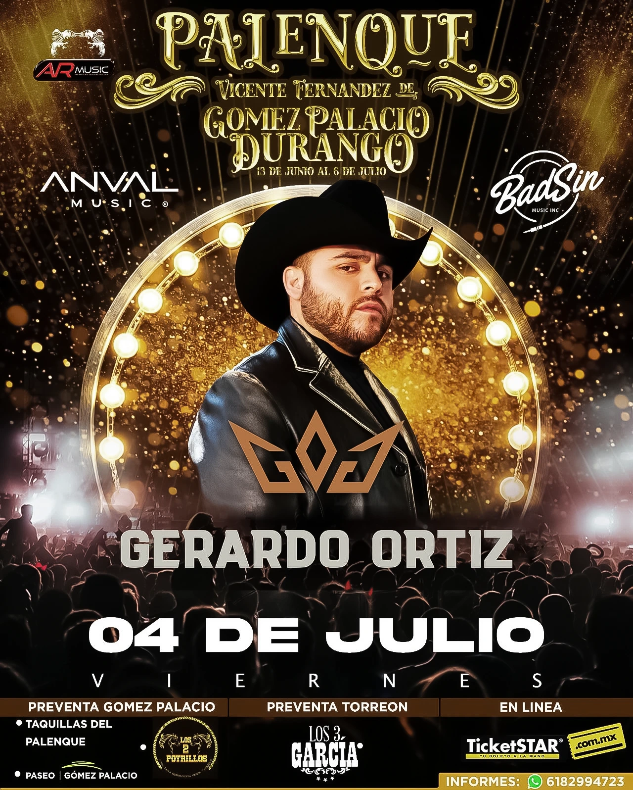 boletos Gerardo Ortiz Palenque Gomez Palacio 2025