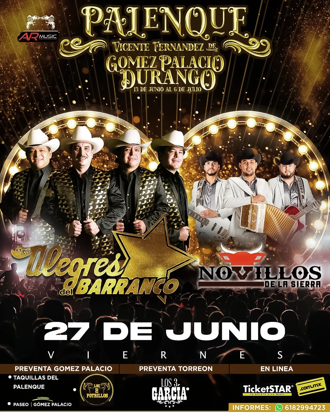 boletos Los Alegres del Barranco Palenque Gomez Palacio 2025