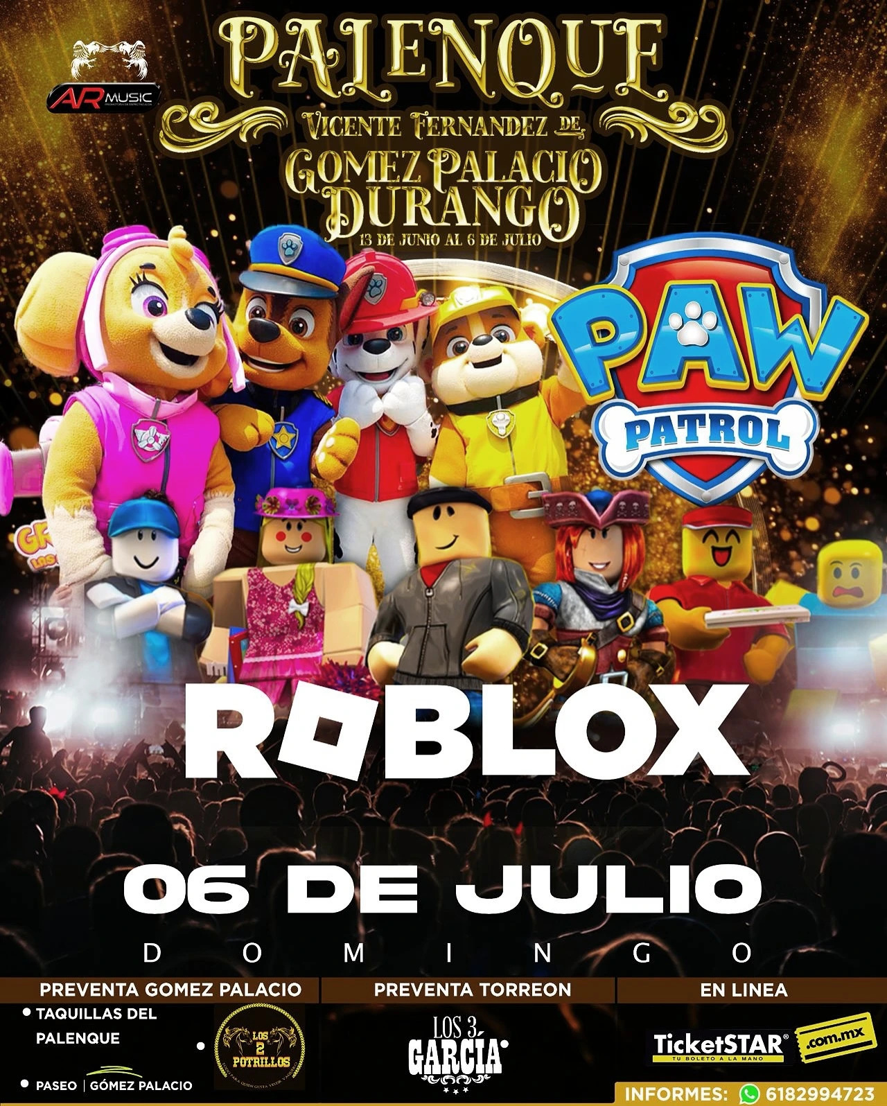 boletos Paw Patrol Palenque Gomez Palacio 2025